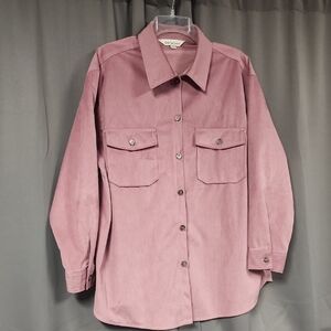 Large Davi & DANI Pink Corduroy Button-Up Shirt